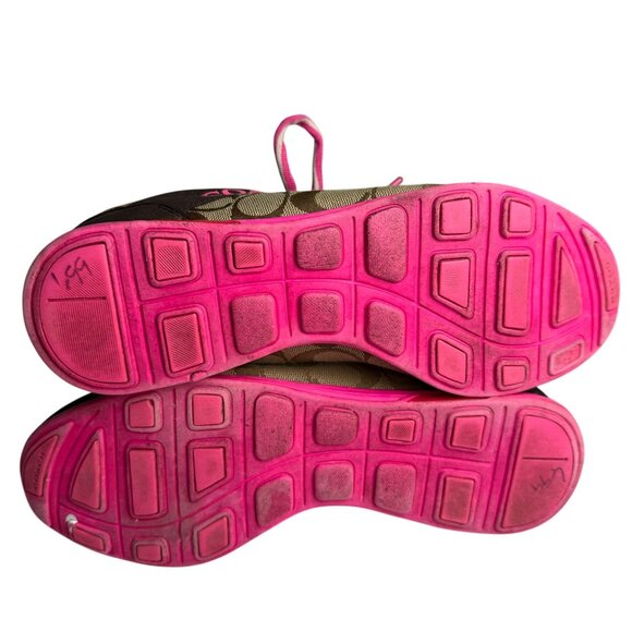 Coach Drita Sneakers Vintage Y2K Logo Trainer Brown Pink Size 8.5 - Picture 6 of 8